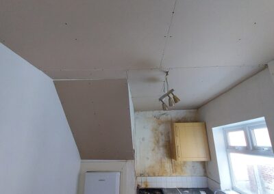 Kitchen ceiling Plaster boarded