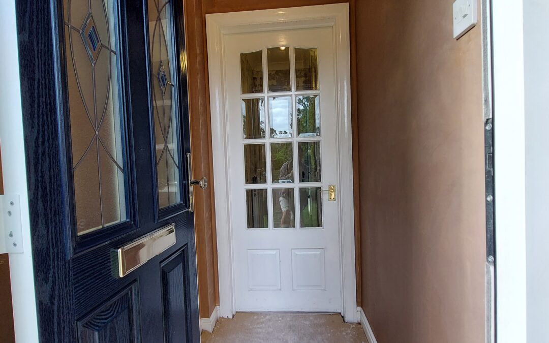 Hallway after plastering