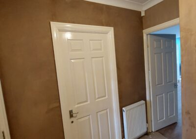 Hallway after plastering